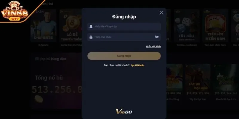 Đăng nhập VIN88 qua máy tính hoặc laptop